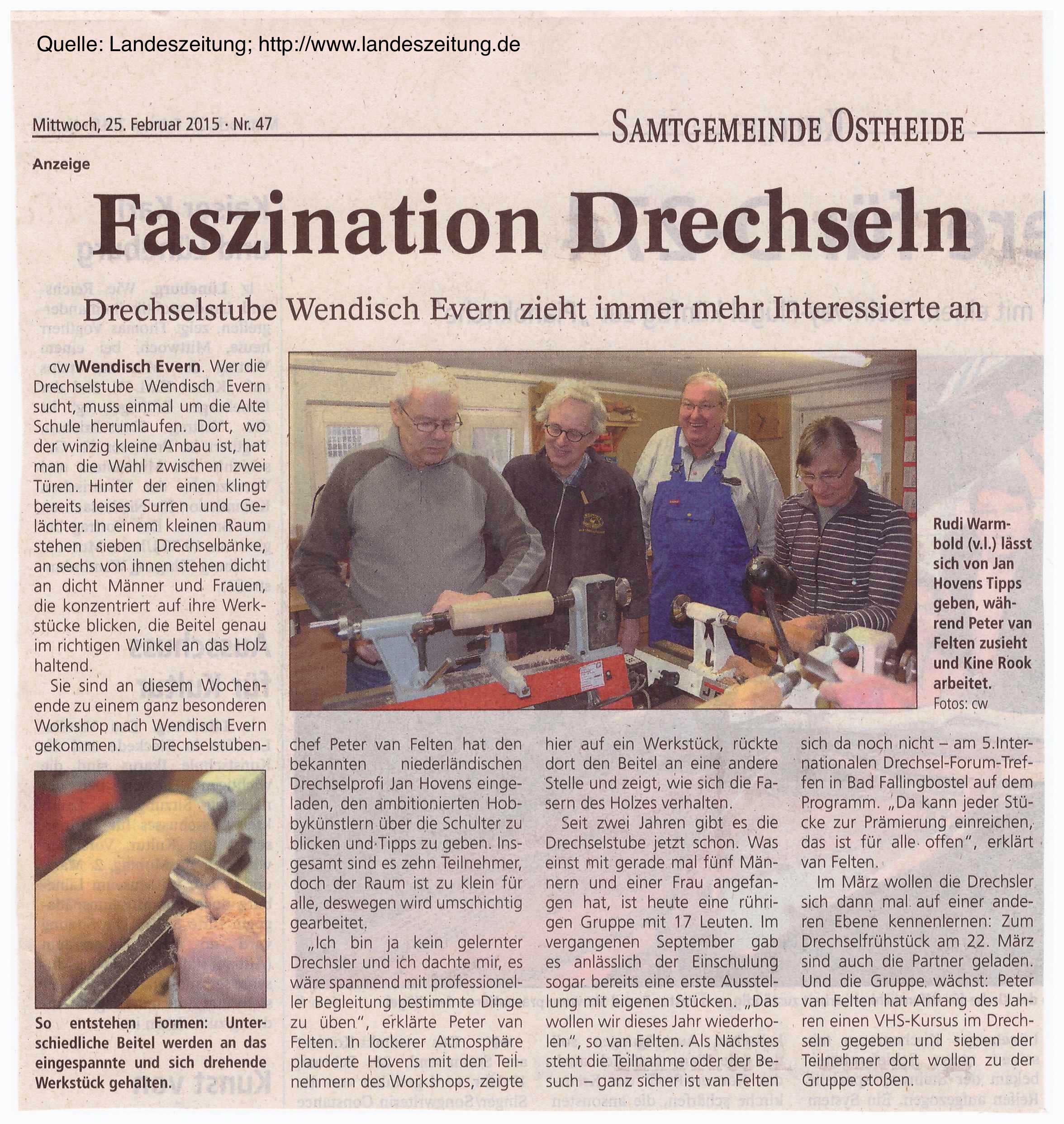 Bericht Landeszeitung vom 25.02.2015